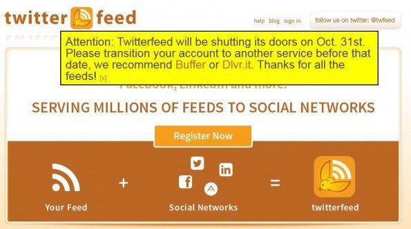 ¡Cierra Twitterfeed, app propiedad de Bitly, el 31 de octubre!