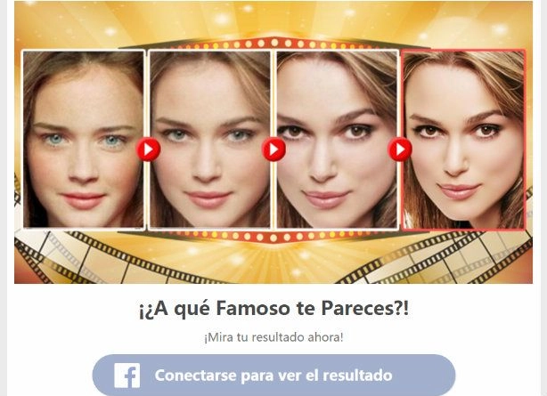 Los peligros del popular ¿A qué famoso te pareces? de Facebook