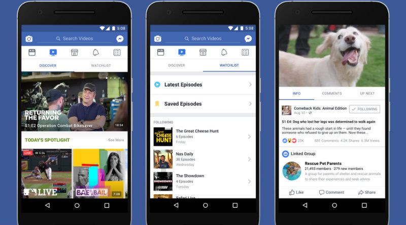 Facebook lanza Watch, la herramienta que desafía a YouTube