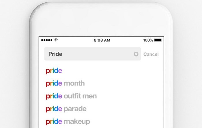 Filtro arcoiris de texto Pinterest