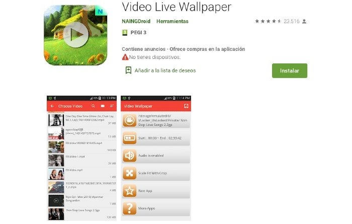 Video Live Wallapaper Android