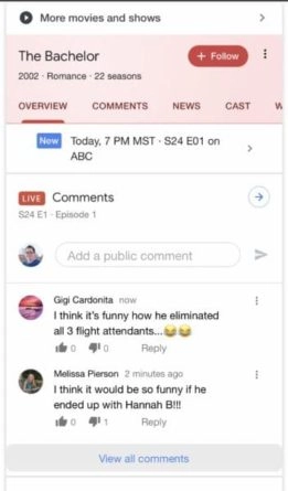 Google prueba los comentarios en vivo en programas de televisión
