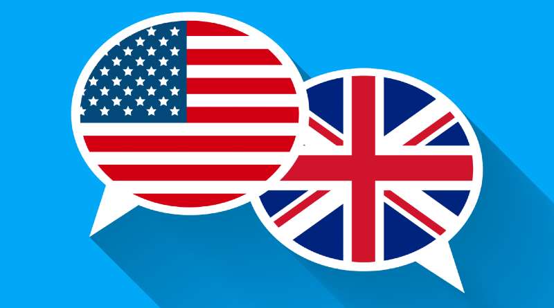 Burbujas con bandera de EEUU y Reino Unido