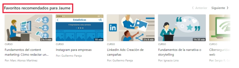 LInkedIn Learning recomendaciones
