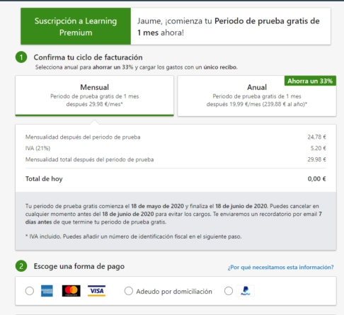 Métodos de pago