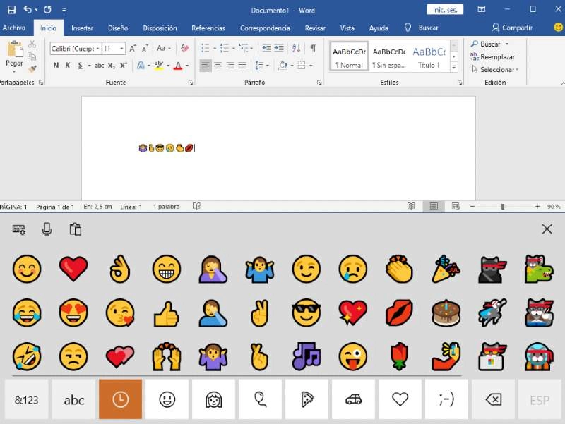 Emojis en Word