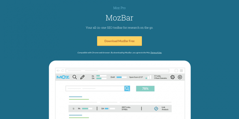 Moz Bar extensión para SEO