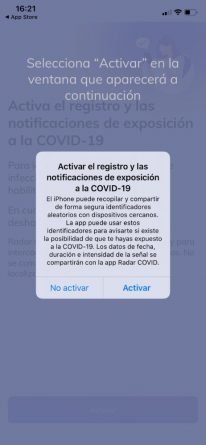 Radar Covid Aviso
