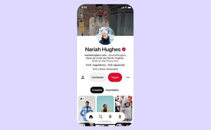 Nuevos perfiles de usuario en Pinterest