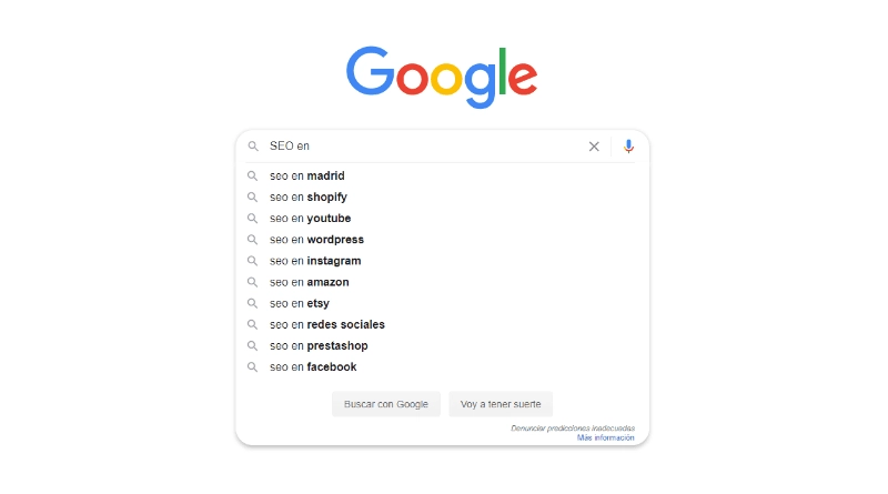 Sugerencias de Google