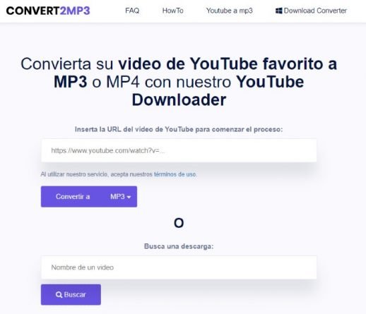 Convert2MP3 aplicación para cambiar formato de vídeo