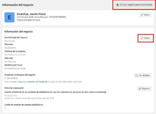 Cambiar nombre página Facebook