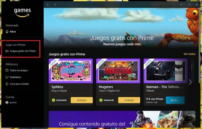 Descargar juegos gratis en Amazon Games