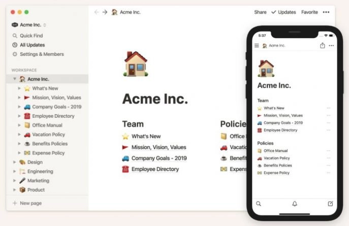 Aplicaciones de gestión de proyectos, Notion