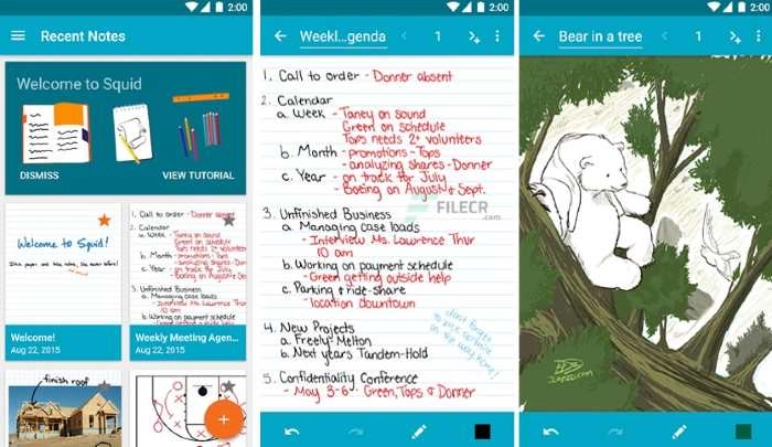 Squid, Android e iOS, app para tomar notas a mano
