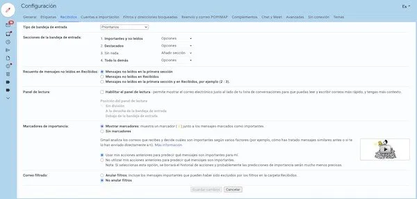 Gmail configuración