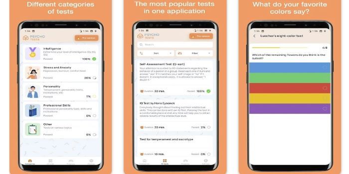 Test de personalidad en el móvil Android e iOS