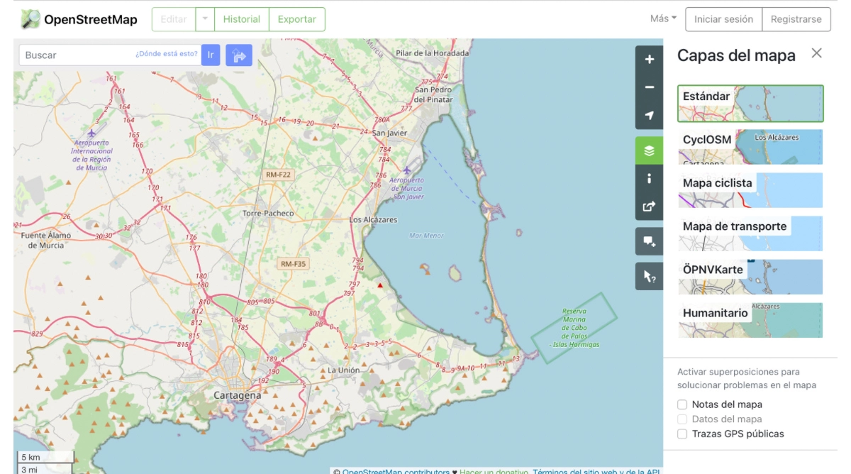 Pantalla OpenStreetView
