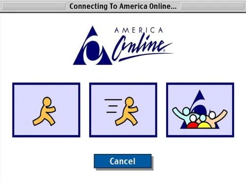 Pantalla de carga de módem de AOL