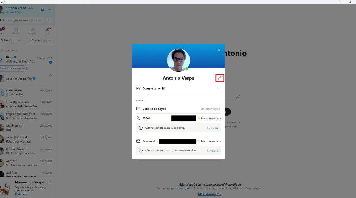 Cómo cambiar el nombre en Skype