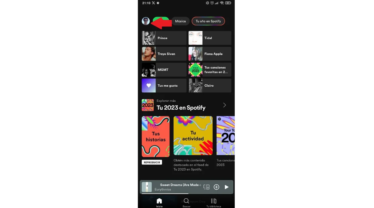 Buscar amigos en Spotify