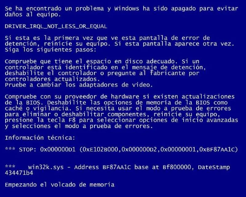 Qué es la pantalla azul de la muerte y cómo solucionarla
