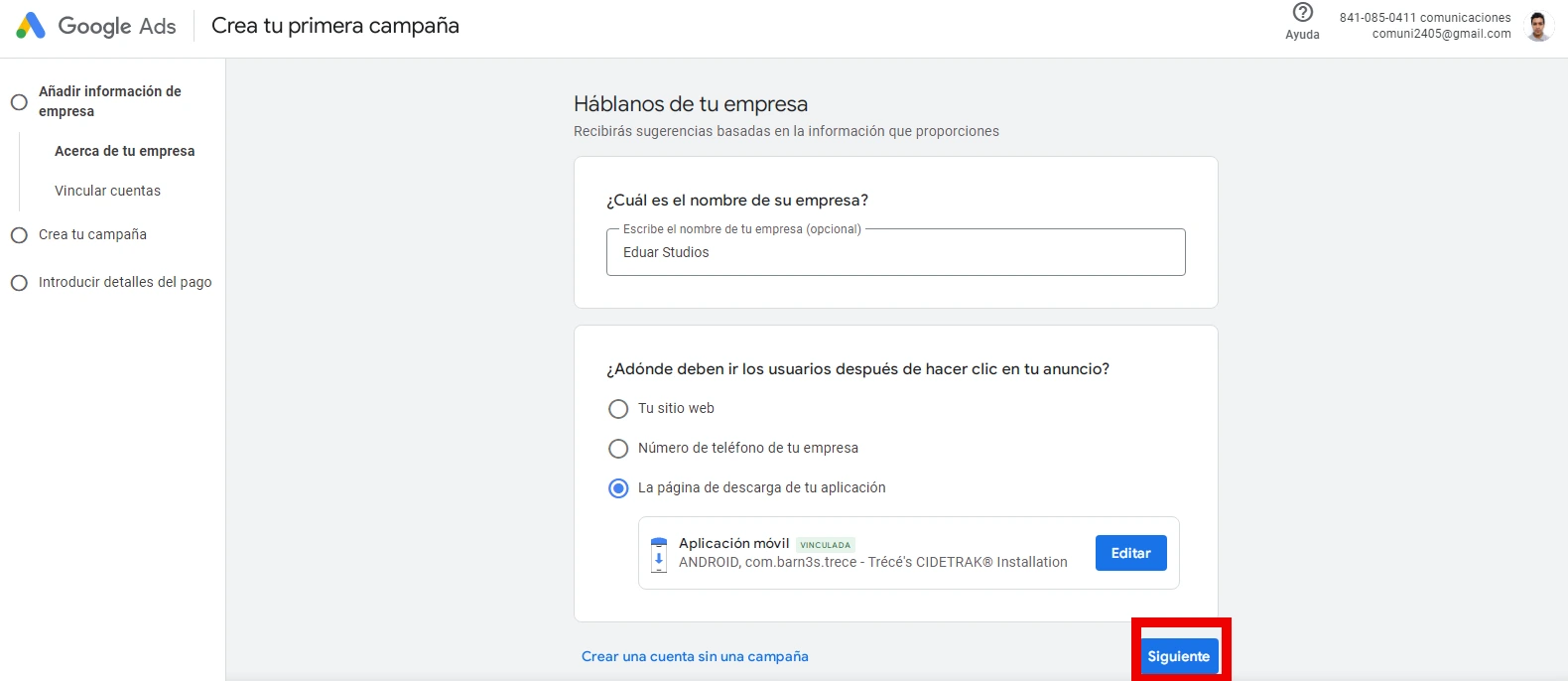 foto de configurar campaña