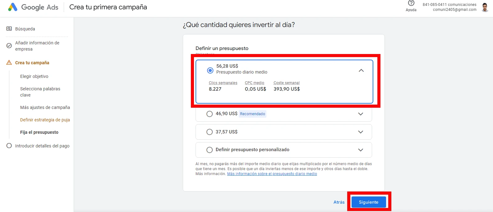 foto de presupuesto