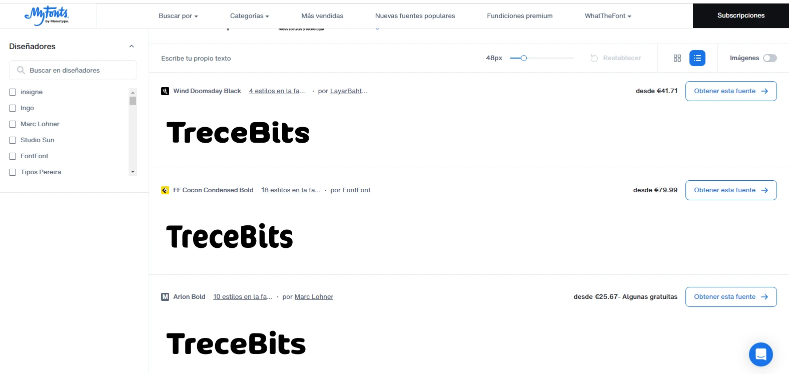 foto de resultados de fuentes