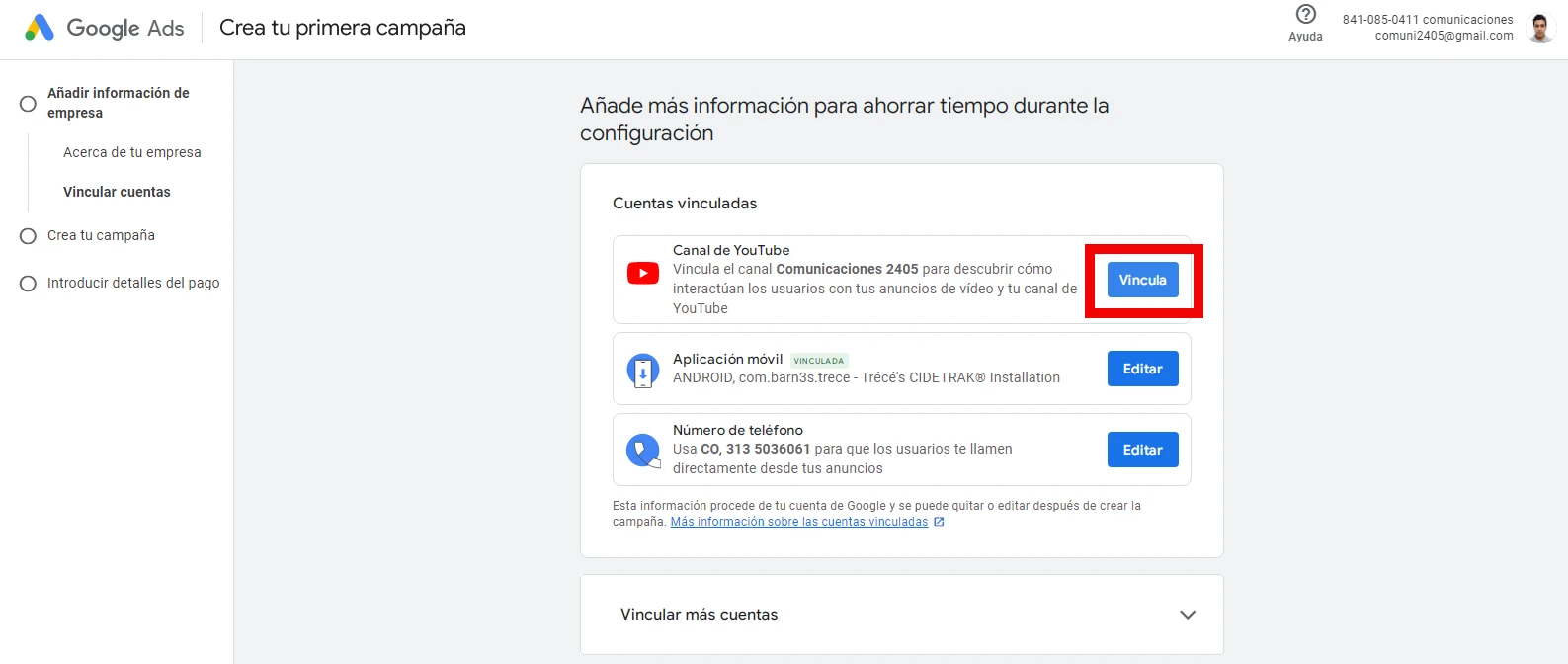 foto de vincular cuenta