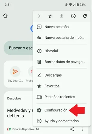Menú de Google