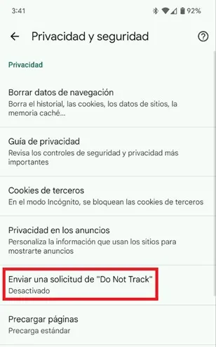 Evitar rastreo