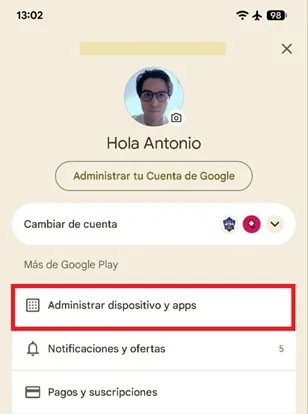 Administrar apps