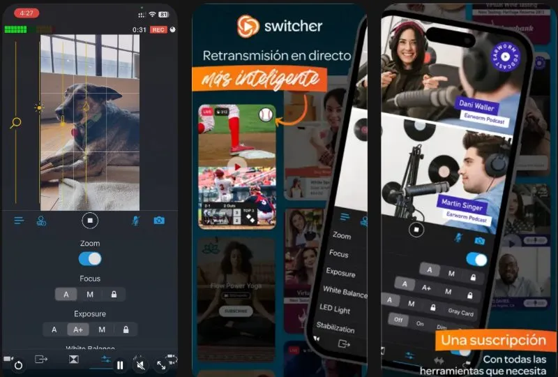 Switcher Studio para grabar videopodcast