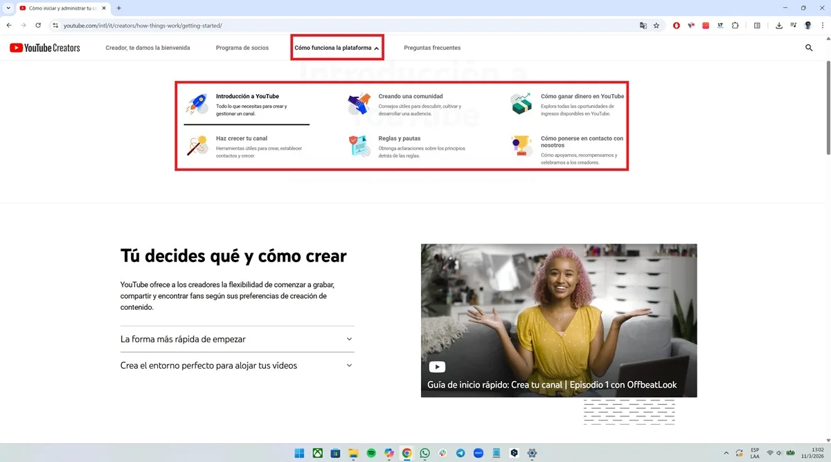 Funciones de YouTube