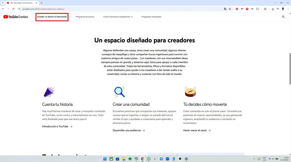 Introducción de YouTube