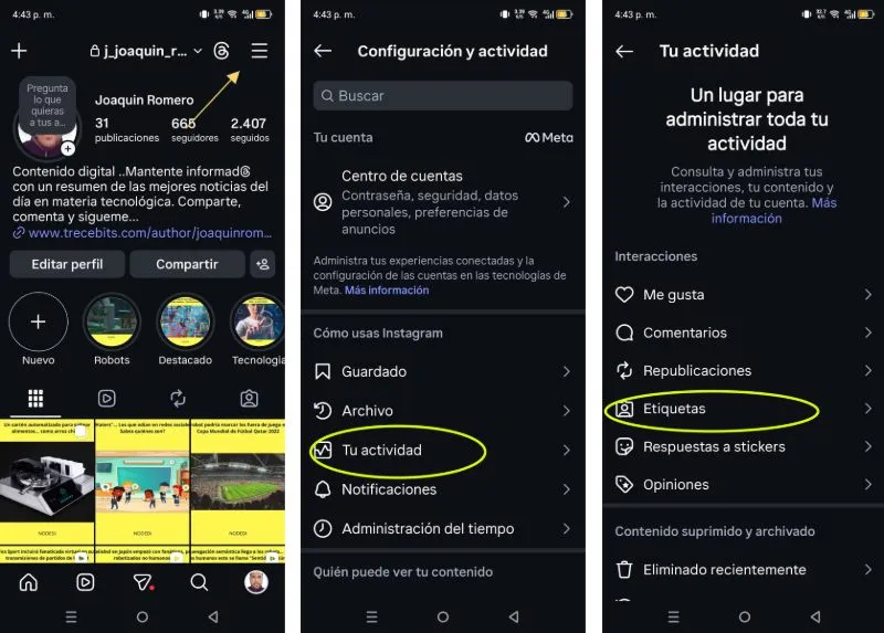 Pasos para eliminar etiquetas de Instagram de forma masiva