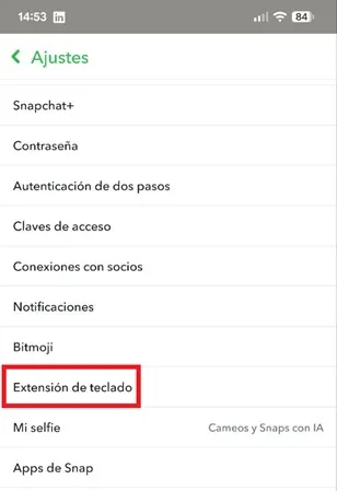 Teclado de Snapchat