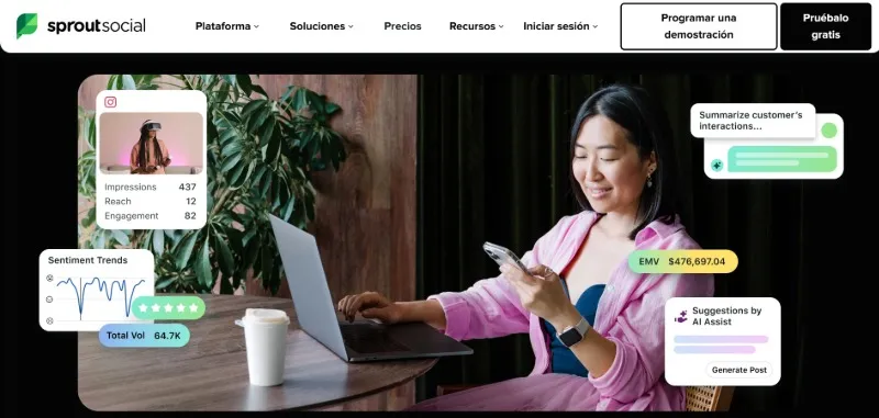 Sprout Social herramienta para analizar tu cuenta de Instagram