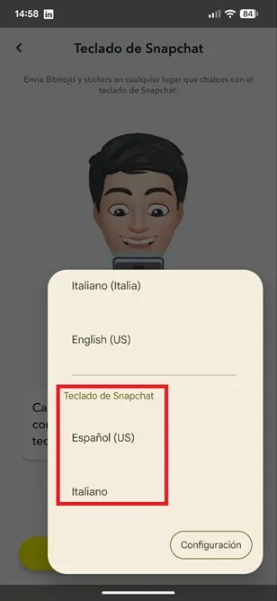 Teclado de Bitmoji
