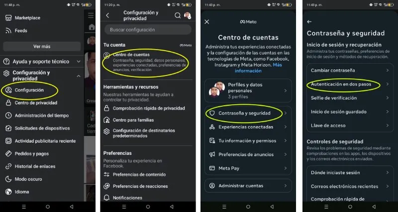 Cómo se activa la verificación de dos factores en Facebook