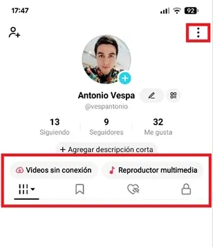 Perfil de TikTok