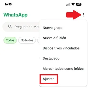 Menú de WhatsApp