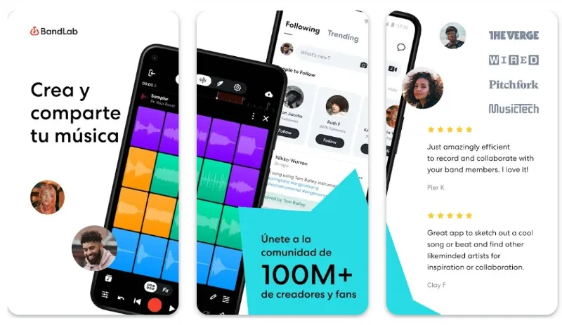 BandLab app para crear música desde el móvil