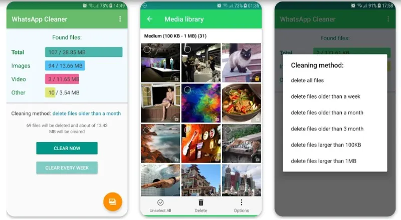 Cleaner for WhatsApp app para limpiar