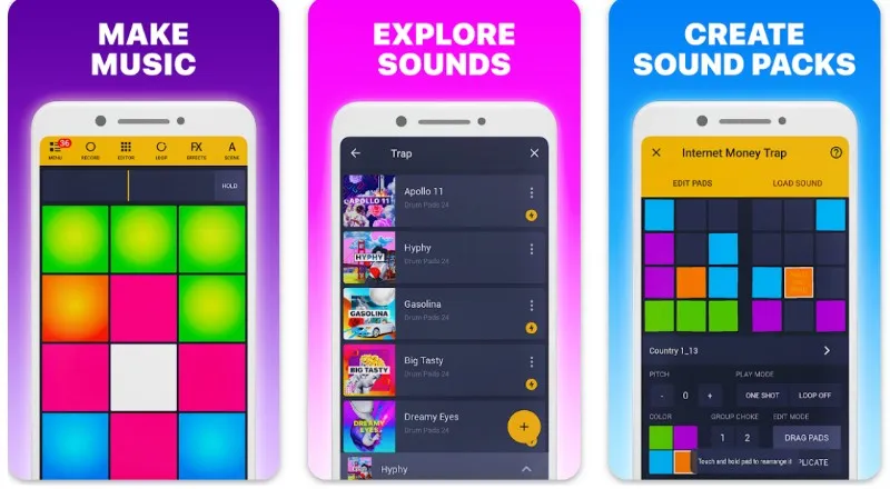 Drum Pads 24 app para crear música desde el móvil