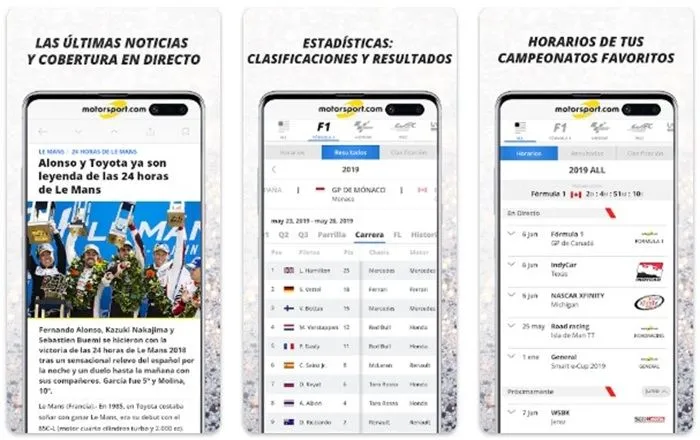 App de automovilismo