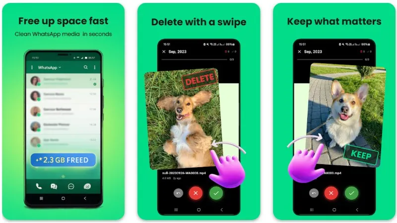 WhatSwipe app para limpiar WhatsApp
