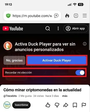 Reproductor de DuckDuckGo