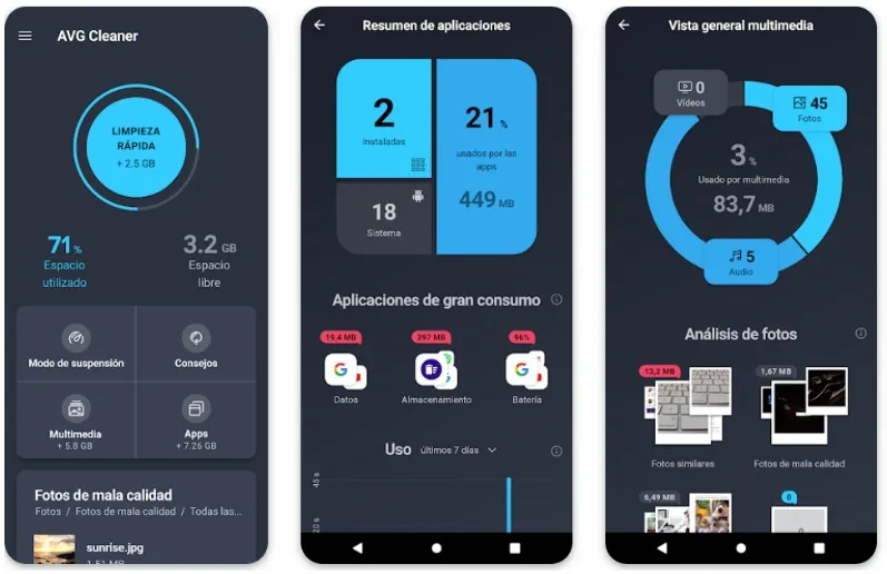 AVG Cleaner app liberar espacio en Android